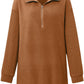 Quarter Zip Dropped Shoulder Spliced Sweatshirt