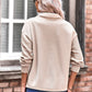 Quarter Zip Dropped Shoulder Spliced Sweatshirt
