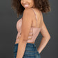 SHOPIRISBASIC Ready to Go Faux Leather Strappy Bustier Crop Top