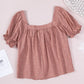 Polka Dot Tie-Back Puff Sleeve Blouse